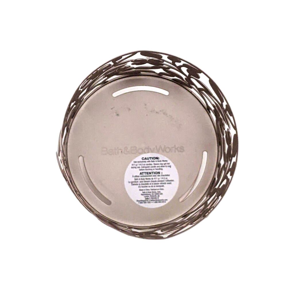 Bath & Body Works Metal Leaf Dogwood Flower 3 Wick Candle Holder - Picture 5 of 5